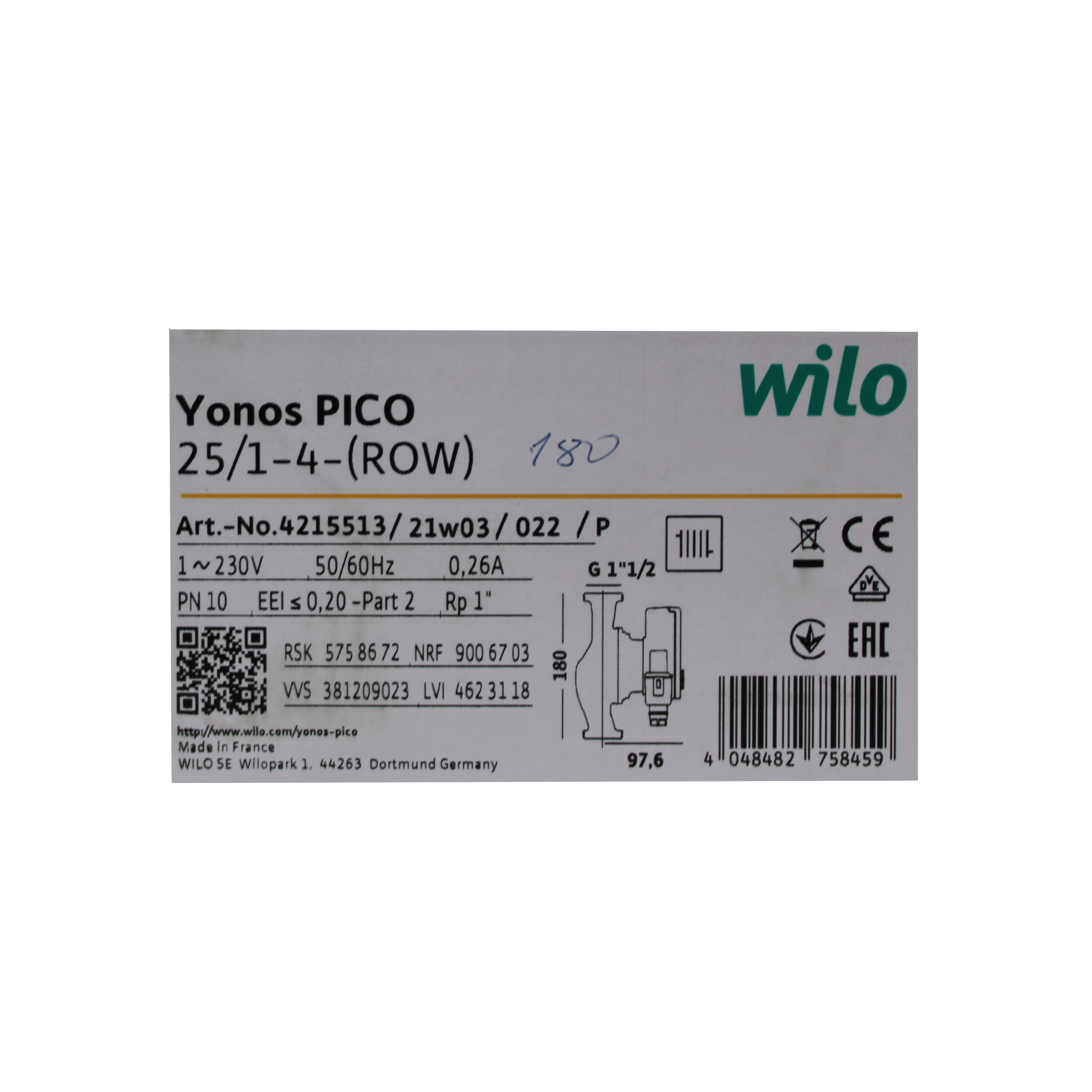 Насос Wilo YONOS PICO 25/1-4 -180